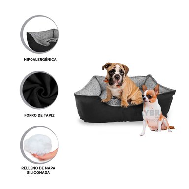 COJIN PERROS MA31040 MATERIAL HIPOALERGICO NEGRO RYBIU + REGALO STICKERS