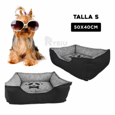 CAMA PERROS MA31040 BASE UTIL COMODA TALLA S NEGRO RYBIU + REGALO LIGAS PEINAR