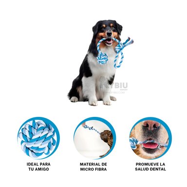 SOGA PERROS MA31345 NUDOS AZUL + PAPEL REGALO RYBIU