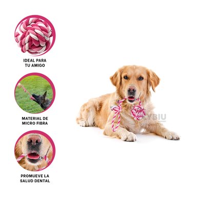 NUDO JUGUETE PERROS MA31346 GRANDE ROSADO + POST IT ADHESIVOS RYBIU