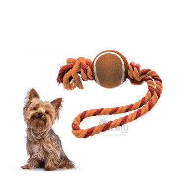 CUERDA PERROS MA31357 LAVABLE Y BOLA TENNIS EN ANARANJADO + REGALO AGENDITA RYBIU