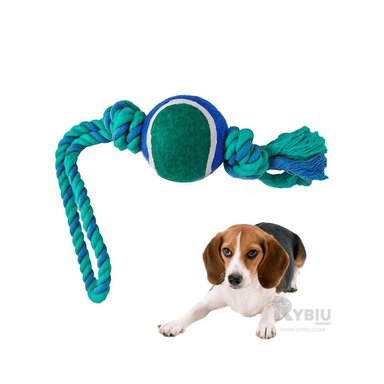 JUGUETE PERROS MA31354 CUERDA MORDISQUEAR + PELOTA AZUL + REGALO STICKERS RYBIU