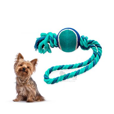 CUERDA PERROS MA31354 CON NUDO + PELOTA TENNIS AZUL + GIFT MINIAGENDA RYBIU