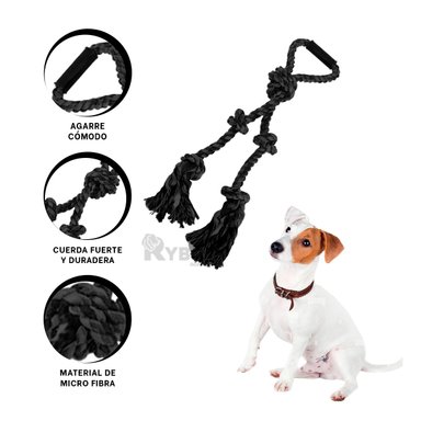 CUERDA PERROS MA31363 TRANSPORTABLE NEGRO + GIFT STICKERS RYBIU