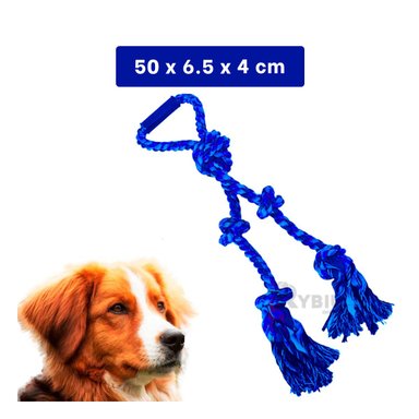 SOGA PERROS MA31362 CORDON IDEAL CON NUDO EN Y AZUL + BANDERITAS ADHESIVAS RYBIU