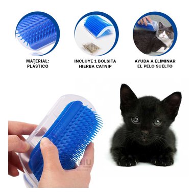 RASCADOR GATOS MA31326 ESQUINERO PELUSA AZUL + BANDERITAS ADHESIVAS RYBIU