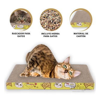 CAMA GATOS MA31323 RASCADORA MININOS CARTON + POST IT ADHESIVOS RYBIU