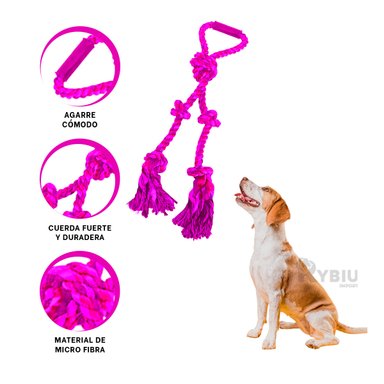 SOGA PERROS MA31366 CORDON Y NUDO EN Y RECREATIVA ROSADO + POST IT ADHESIVOS RYBIU