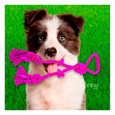 SOGA JUGAR PERRO MA31366 ROSADO + REGALO STICKERS RYBIU