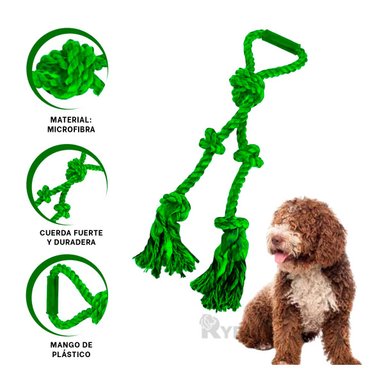 CUERDA PERROS MA31367 COMODO JUGAR VERDE + GIFT STICKERS RYBIU