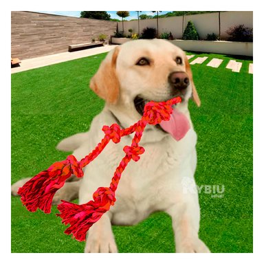 CUERDA PERROS MA31365 RESISTENTE JUGAR ROJO + REGALO STICKERS RYBIU