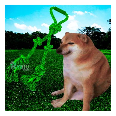 CUERDA PERROS MA31367 RESISTENTE JUGAR VERDE + REGALO STICKERS RYBIU