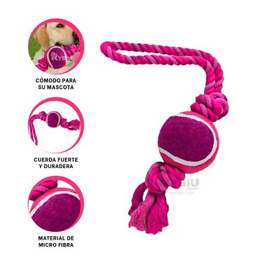 CUERDA PERROS MA31360 DIVERSION JUEGO ROSADO + REGALO AGENDITA RYBIU