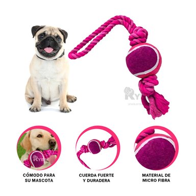 CUERDA PERRO MA31360 NAILON ROSADO + ENVOLTORIO REGALO RYBIU
