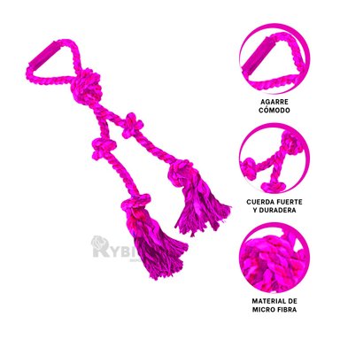 SOGA PERROS MA31366 CORDON IDEAL CON NUDO EN Y ROSADO + BANDERITAS ADHESIVAS RYBIU