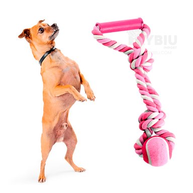 JUGUETE PERROS MA31369 PET CON MANGO FUERTE ROSADO + ENVOLTORIO REGALO RYBIU