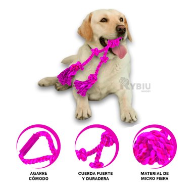CUERDA PERRO MA31366 COMODO JUGAR ROSADO + GIFT STICKERS RYBIU