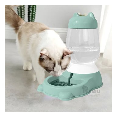 BEBEDERO MA32393 RYBIU PRACTICO MASCOTAS VERDE + PAPEL REGALO