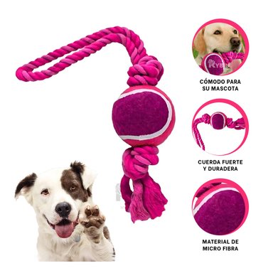 CUERDA PERROS MA31360 JUEGO ROSADO + GIFT STICKERS RYBIU