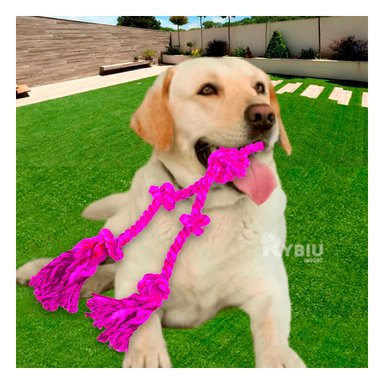 CUERDA PERROS MA31366 RESISTENTE JUGAR ROSADO + REGALO STICKERS RYBIU