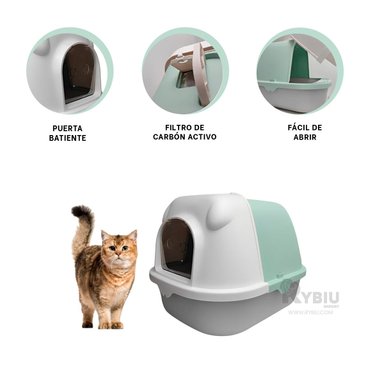 ARENERO GATOS RYBIU MA30041 CUBETA COMPACTA ARENA VERDE PLOMO + POST-IT ADHESIVOS