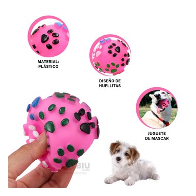 JUGUETE PERROS MA31246 DISENO HUELLITAS ROSADO + REGALO AGENDITA RYBIU