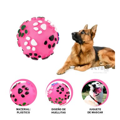 BALÓN PERROS MA31246 REDONDO ROSADO + BANDERITAS ADHESIVAS RYBIU