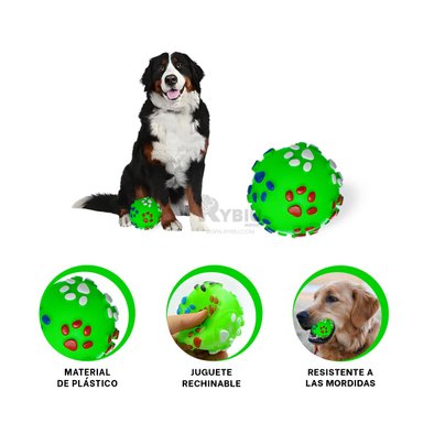 BALÓN PERROS MA31248 REDONDO EN VERDE + BANDERITAS ADHESIVAS RYBIU