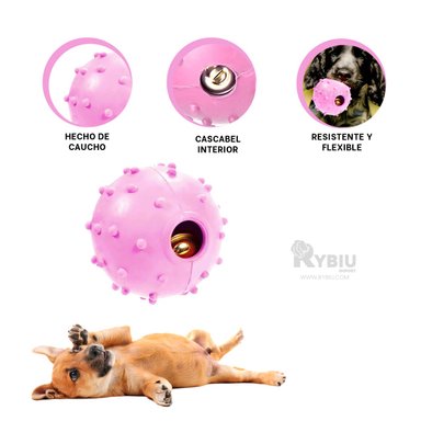 JUGUETE CAUCHO PERROS MA31253 ROSADO + REGALO LIGAS PEINAR RYBIU