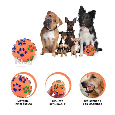 BALÓN PERROS MA31247 REDONDO EN ANARANJADO + BANDERITAS ADHESIVAS RYBIU