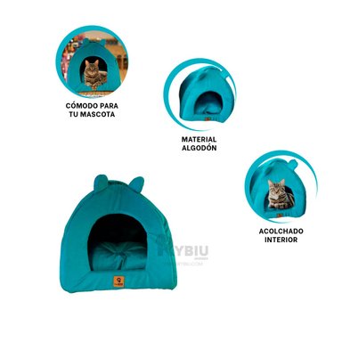 COLCHON PERROS GATOS MA29098 LIGERO PET TALLA M VERDE AGUA RYBIU + ENVOLTORIO REGALO