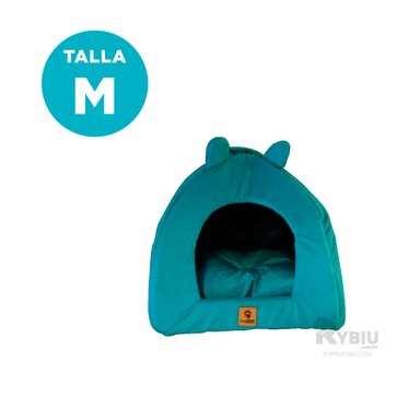 COLCHON PERROS GATOS MA29098 PELUDOS TALLA M VERDE AGUA RYBIU + MINIAGENDA