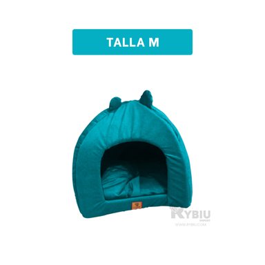 COLCHON PERROS GATOS MA29098 RESISTENTE IGLU TALLA M VERDE AGUA RYBIU + STICKERS
