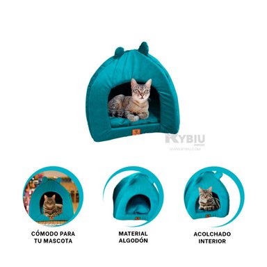 CASITA PERROS GATOS MA29098 CANES TALLA M VERDE AGUA RYBIU + POST-IT ADHESIVOS