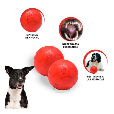 BALÓN CAUCHO PERROS MA31257 ESFERICO EN ROJO + POST IT ADHESIVOS RYBIU