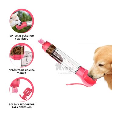 DISPENSADOR MA32086 RYBIU MULTIUSOS MASCOTAS ROSADO + GIFT STICKERS