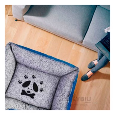 CAMA PERROS MA31051 SUAVE AZUL TALLA XXL RYBIU + PAPEL REGALO