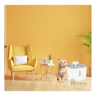 BEBEDERO PERRO Y GATO MA31114 RYBIU AUTOMATICO PLASTICO CUADRADO PLOMO BLANCO