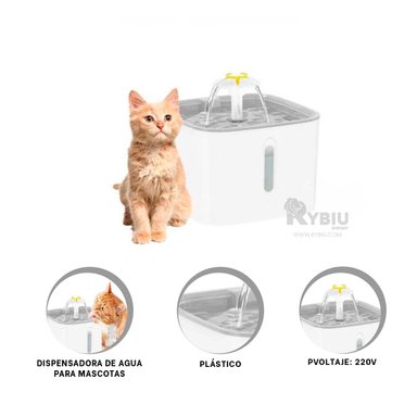 HIDRATADOR PERRO Y GATO MA31114 RYBIU MASCOTAS CUADRADO BLANCO + POST-IT ADHESIVOS