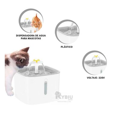 FUENTE PERRO Y GATO MA31114 RYBIU MASCOTA CUADRADO BLANCO + ENVOLTORIO REGALO