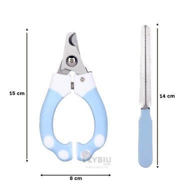 TIJERA RYBIU MA31096 MODERNA MASCOTAS EN CELESTE + LIGAS REGALO