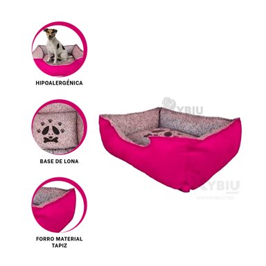 CAMA PERROS MA31047 MASCOTAS BASE FUCSIA XXL RYBIU + PAPEL REGALO