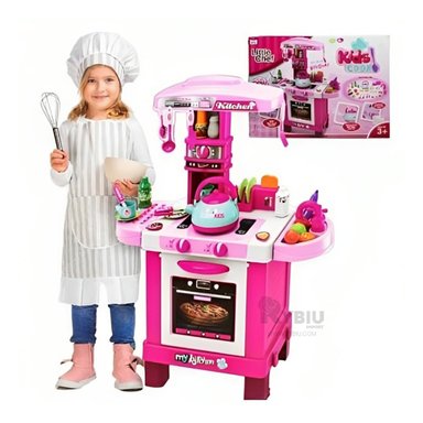 COCINA MODERNA Y ARMABLE KIDS EN ROSADO Y+PAPEL DE REGALO - 1
