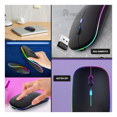 CURSOR INALÁMBRICO RYBIU RF 6800 EN COLOR NEGRO + BANDERITAS ADHESIVAS RF-6800 - 4