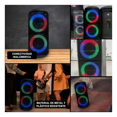 DISPOSITIVO DE AUDIO BLUETOOTH NEGRO PORTATIL CON TECNOLOGIA MODERNA PARA ESCUCHAR MUSICA - 5