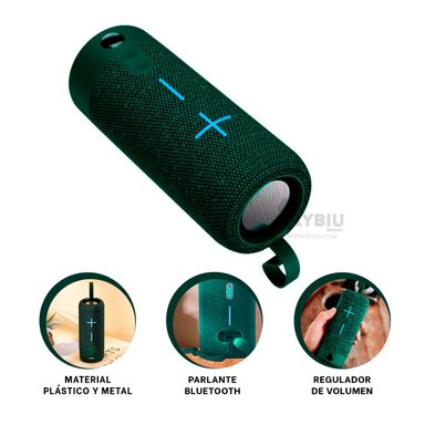 PARLANTE BLUETOOTH RYBIU P1728BT BOCINA COLOR VERDE + BANDERITAS ADHESIVAS - 4