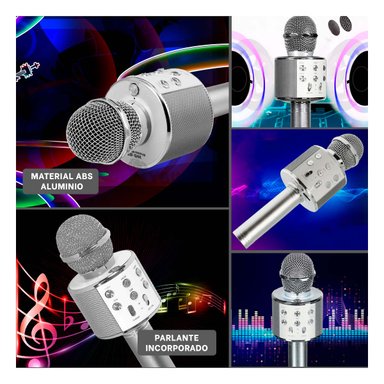 MICRÓFONO RYBIU FACIL ACTIVAR PLOMO GRIS + REGALO LIGAS PEINAR - 4
