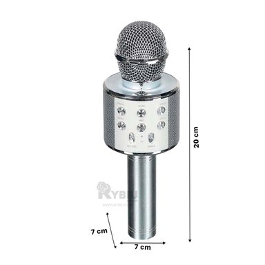 MICRÓFONO RYBIU FACIL ACTIVAR PLOMO GRIS + REGALO LIGAS PEINAR - 5