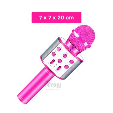 MICRÓFONO RYBIU PORTATIL BLUETOOTH FUCSIA + PAPEL REGALO - 5