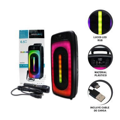BOCINA RYBIU GTS-1556 BLUETOOTH PORTATIL Y FUNCIONAL EN NEGRO 6.5'' + GIFT STICKERS - 3